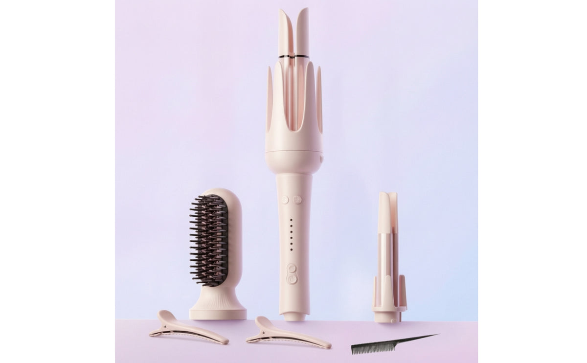 Electric Styler with Interchangeable Heads Professional Multi-Styler Lightweight Curling Iron with Brush Portable for Women, Home, Travel