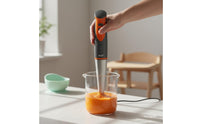Easy to Clean Immersion Blender Stainless Steel Blades Hand Blender Fast Start Infant Puree Preparer Ice Crush Function for Parents