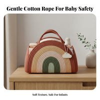 Cotton Rope Diaper Organizer Multipurpose Woven Rope Nursery Basket Portable Diaper Storage Bin Large Capacity Woven Storage Bin