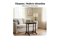 Two Level End Table Extendable Design Rotating Top for Living Room