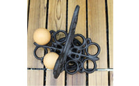 Interlocking Loops Cast Iron Chicken Egg Holder Openwork Cast Iron Egg Holder Round Base Decorative Chicken Stand Heavy Duty