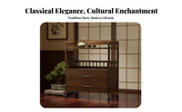 Multifunctional Tiered Tea Shelf with Drawers Multi-Drawer Storage Furniture Large Capacity Space-Saving for Homeowners, Collectors, Fromice Workers, Living Room, Home, Study, Bedroom