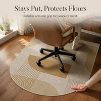 Mid-Century Style Office Chair Mat for Hardwood Floors - Non-Slip & Wear-Resistant Floor Protector
