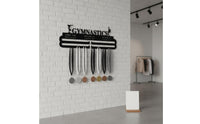 Great Gift Gymnastics Medal Holder Easy Installation Metal Medal Display Rack Heavy Duty Ribbon Awards Organizer Space Saving for Gymnasts, Athletes, Kids