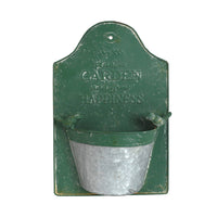 Metal Hanging Planter Embossed Lettering Wall Flower Basket Arched Top Decorative Plant Holder
