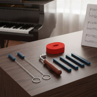 Piano Tuning Wrench Wooden Handle Piano Tuning Kit Felt Temperament Strip Professional Tool Comfortable Grip for Musicians, Home
