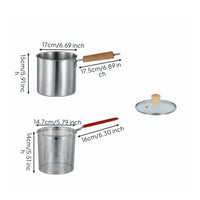 Multi-Purpose Deep Fryer Pot with Basket Easy to Clean Stainless Steel Fryer Pot Induction Compatible Pork Grease Keeper Rapid Heat Conduction