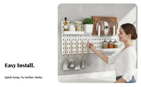 Pegboard Panel Kit no tools required Installation Perforated Panel Organizer DIY combination surfaceMounted Storage for Hobbyists, Bathroom, Study Room, Workshop