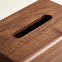 Tissue Box for Home Decor and Kitchen Decor, Solid Black Walnut Wood Napkin Holder, Minimalist Tissue Box Cover for Home Office, Wooden Design