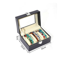 Dustproof Bracelet Storage Box Large Capacity Bracelet Organizer Box Faux Leather Exterior for Closet