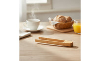 Bamboo Food Tongs with Serrated Tips Slim Cooking Tweezers Natural for Grill