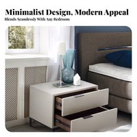 Minimalist Design 2-Drawer End Table effortless Sliding Drawers Nightstand Space-Saving Bedside Cabinet Sturdy Construction for Apartment Dwellers, College Students, Bedroom, Guest Room, Office, Entryway