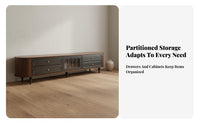 American Look Television Cabinet Multi-Functional TV Stand with Storage Gentle Close Doors Vintage Media Console