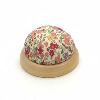 Handmade DIY Tool Wooden Base Pincushion Portable Dome Shaped Pin Holder Sewing Supplies for Sewers, Crafters