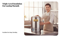 Double Layer Insulation Stainless Steel Water Boiler Anti-Dry Overheat Protection Electric Insulated Barrel Multi-Functional Large Capacity Thermal Pot Temperature Control for Restaurant Owners, Event Organizers, Cafeteria, Hotel, Buffet, Catering Events