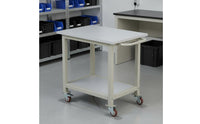 Lockable Wheels Anti-Static Rolling Cart Heavy-Duty Frame Wheeled Inspection Table Multi-Scene Versatility Rolling Work Table Scratch-Resistant Top for Technicians, Factory Workers, Engineers, Laboratoryoratory Oratory, Warehouse, Electronics Repair Shop
