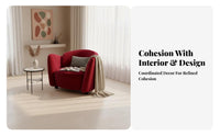 French Cream design Wavy rear Settee Soft Texture Loveseat sturdy Wood Legs accentuated Seating Ergonomic Shape for Apartment Dwellers, Interior Designers, Reception Area, cosmetic studio, Clothing Boutique, Living Room