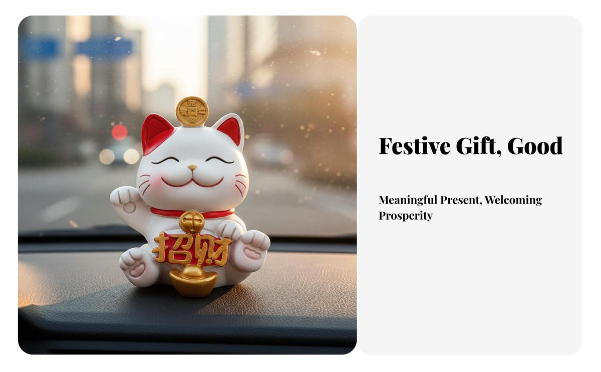 Fortune Cat Decoration Good Luck Attraction Beckoning Cat Statue Maneki-Neko Figure Cute Design Beckoning Cat Statue
