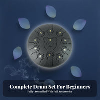 Pure Tone Bear-Themed Melody Drum Precisely Tuned Percussion Instrument Melodious Sound Handpan Easy to Learn for Mindfulness Practice Practitioners, Beginners, Music Lovers, Meditation, Home, Outdoor, Concert