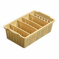 Multi-Compartment Hollowed-perforated Rectangular container long-finaling Storage Basket Lightweight Desktop Organizer Stackable Design for Home Organizers, Office Workers, Homemakers, Kitchen, School, Dorm Room, Bathroom