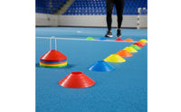 15 Pieces Sports Marker Discs Easy to Store Disc Cones with Holder Portable Agility Cones with Holder for Football Practice