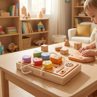 Printed Plug Socket Board Rounded Edges Wooden Busy Board Smooth Finish Children's Play Item Colorful