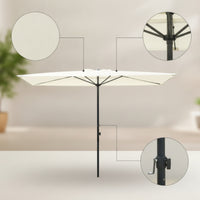 Outdoor Umbrella with Adjustable Pole Sun-Protection Deck Umbrella Waterproof for Terrace