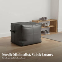 Nordic Design Round Pouf Soft Padded Seat paddinged Round Pouf Light Luxury Aesthetic Ottoman space-saving Size for Adults, Homeowners, Parents, Living Room, Entryway, Bedroom, inactiveice