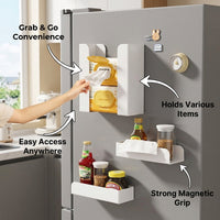 Cabinet and Refrigerator Organizer for Students, Wall-Mounted Paper Towel Holder for Kitchen, Adjustable Width Roll