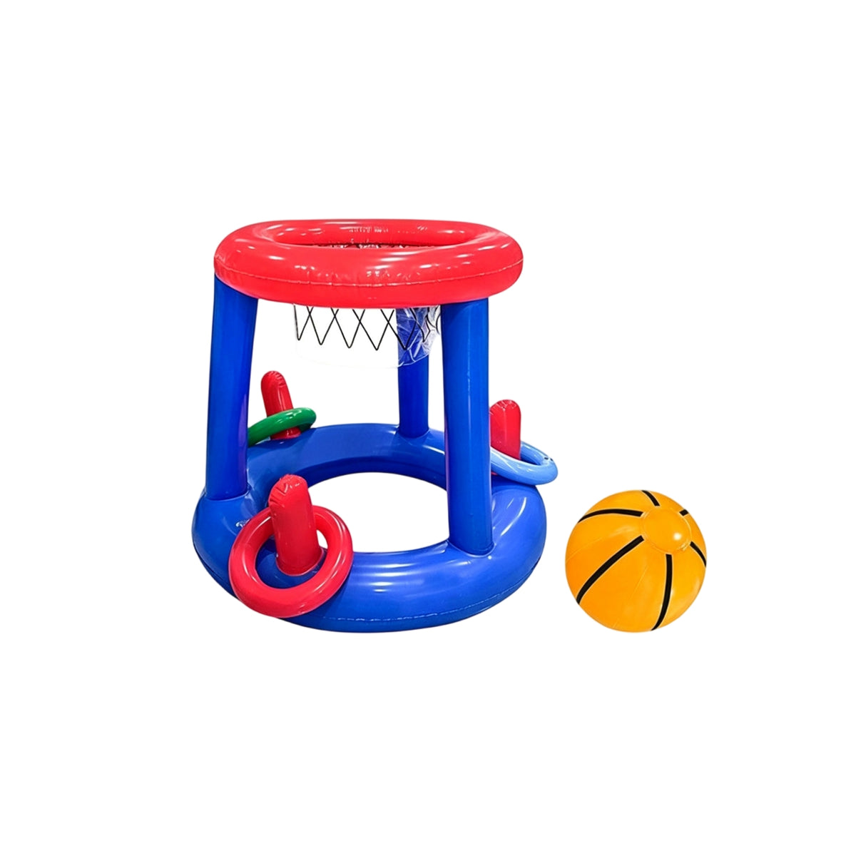 Floating Water Basketball Hoop with Mesh Basket Lightweight Inflatable Basketball Hoop Portable Toy Tool-Tool-Optional for Families