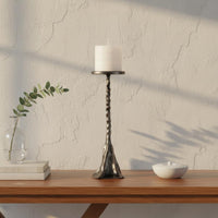 2 Pieces Metal Look Candle Pedestal Stable Base Candlestick Holder Easy to Wipeable Surface Centerpiece for Entryway, Living Room