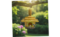 Hanging Birdhouse Rustic Resin Birdhouse Decoration for Patio