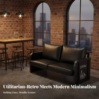 Retro & Design Tufted Iron Frame Loveseat Comfortable Cushions Booth Seating utilitarian Sofa for Restaurant Owners, Interior Designers, Cafe, Bar, Lounge Area, Waiting Room