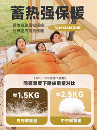 探险者羽绒睡袋成人加厚户外露营超轻冬季大人轻量化保暖零下10度
