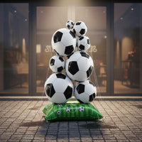 Standing Design Global Soccer Tournament Soccer Display Large Size Soccer Balloon Stand for Shop Entrance