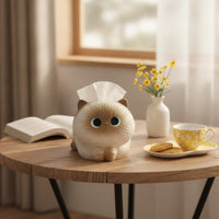 Adorable Cat Tissue Box Holder Functional Cat Shaped Tissue Dispenser Sculpted Decor Charming for Living Room