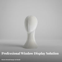 Pin-Accepting Mannequin Head Shoulder Design Hat Display Stand Stable Base Female Head Model for Cosplayers, Retailers, Retail Store, Boutique