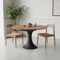 Century-Inspired-Century Modern Design Round Extendable Dining Table for Small Apartment Dwellers, Living Room, Kitchen