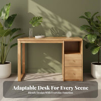Nordic Design Single-Drawer Study Desk Natural Wood Finish Writing Table Multifunctional Use Office Furniture Sturdy frame for Students, Adults, Teens, Dorm Room, Bedroom