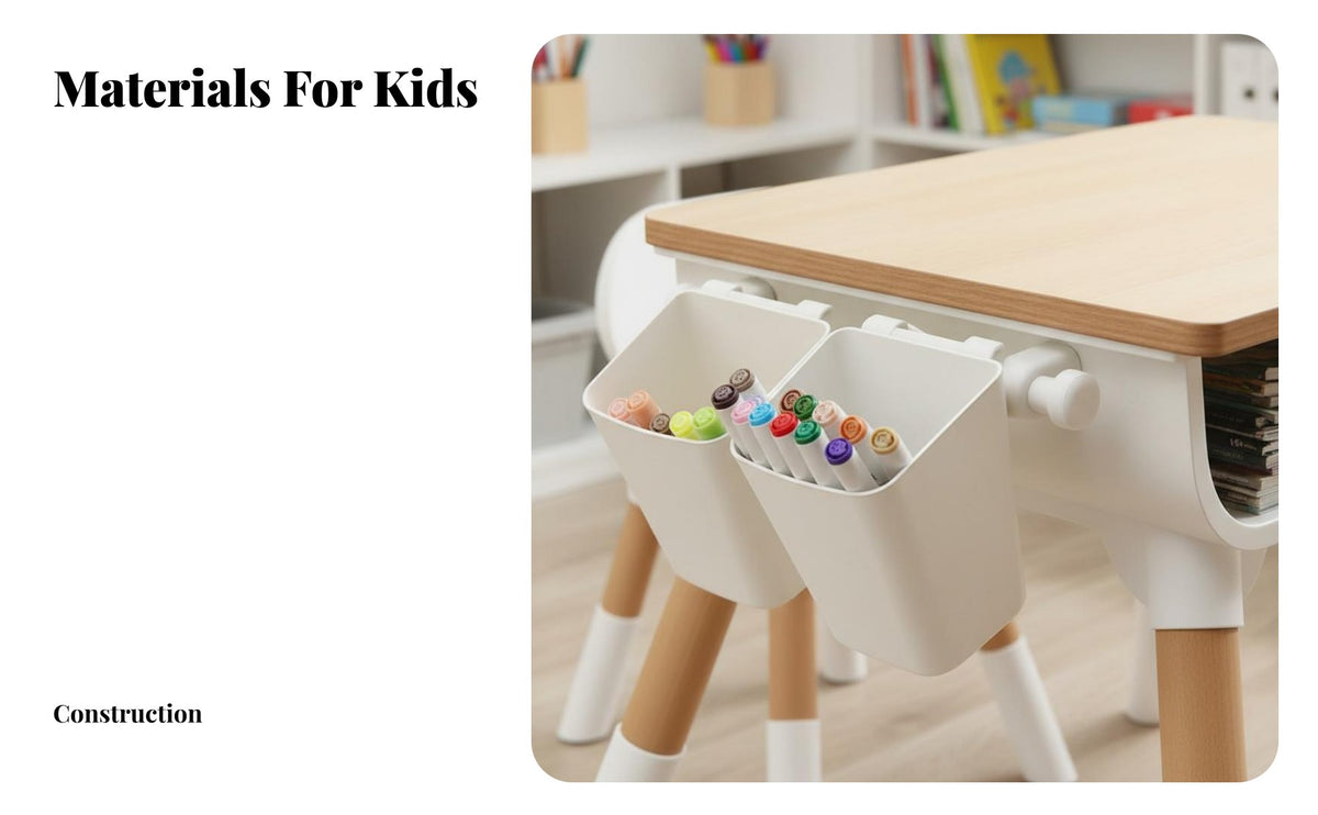 Kids Table and Chair Set Rounded Edges Kids Table and 2 Chairs Set Ergonomic Design for Young Children, Preschoolers, Playroom, Daycare, Classroom