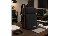 Large Capacity Effects Processor Case Thickened Electronic Drum Bag Multiple Pockets Padded Synth Backpack Dual Carry for Stage, Travel, Rehearsal