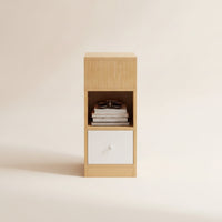 Bedside Cabinet with Drawer Bedside Table with Wheels Space-Saving Narrow Storage Cabinet for Small Bedroom, Dorm Room