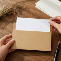 Vintage Kraft Paper Envelopes for Postcards and Cards, 12.5x17.5cm