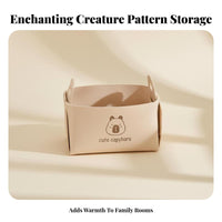 Foldable Felt Creature Storage Bin With Handles Soft-Sided Storage Basket Multi-Purpose Toy Organizer Lightweight for Parents, Students, Homeowners, Desktop, Office, Playroom, Living Room