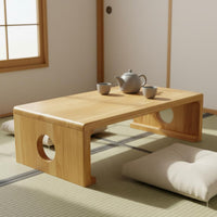 Multi-Use Solid Wood Tatami Table Stable Legs Tatami Tea Table Scratch Resistant House Furnishing Rounded Corners