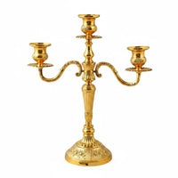 Elegant Design Bronze Candelabra Ornate Carved Base Metal Candelabra Romantic Mood Metal Candle Holder Long-Lasting for Wedding