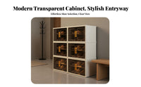 Dustproof Plastic Shoe Storage Box Large Capacity Plastic Shoe Rack Easy to Assemble Modular Cube Organizer Tool-Effortless Assembly for Sneaker Collectors, Apartment Dwellers, Entryway, Hallway, Bedroom, Living Room