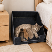 Pet Whelping Box and Nest for Cats and Small Dogs, Durable All-Season Puppy and Kitten Bed