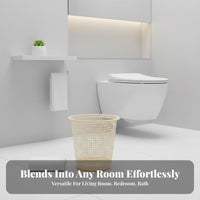 Hollow-Vented Wastebasket Uncovered Top Plastic Mesh Trash Can Lidless Paper Basket Modern Design Mesh Trash Can Easy to Clean