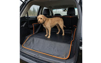 Pet Trunk Mat Raised Sidewall Waterproof Trunk Liner Cargo Area Liner Coated Material Pet Cargo Mat Orange Edging